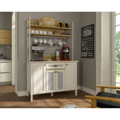 Aamiaiskaappi/kahvipiste Linento Furniture FRN-21027, kerma/ruskea