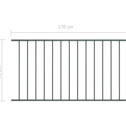 Aitapaneeli, jauhemaalattu teräs, 1.7x0.75m, antrasiitti
