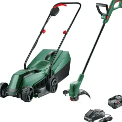 Akkukonesetti Bosch EasyMower 18V-32-200 + EasyGrassCut 18V-26, 4.0Ah akulla