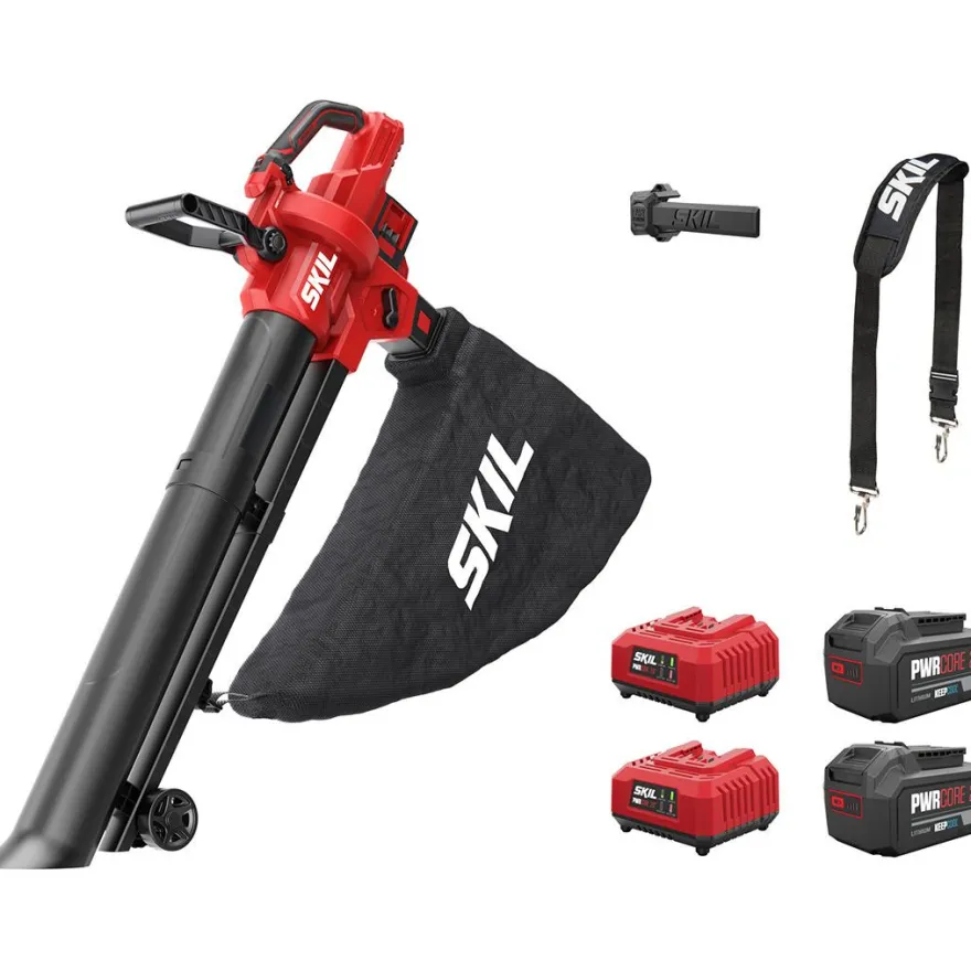 Akkulehtipuhallin/imuri Skil 0350 BA XP Pro, 2x20V, 2x4.0Ah akuilla