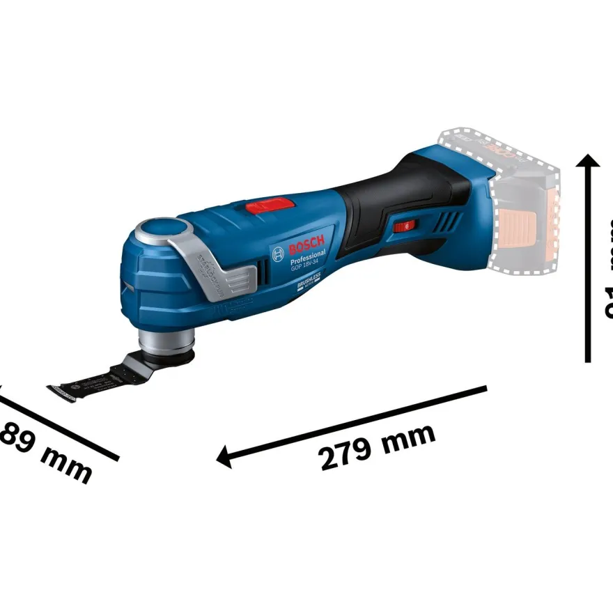 Akkumonitoimityökalu Bosch Professional GOP 18V-34 Starlock Solo, 18V, ilman akkua