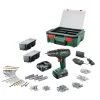 Akkuporakone Bosch UniversalDrill 18V, 2x1.5Ah akuilla, 241 tarviketta + SystemBox