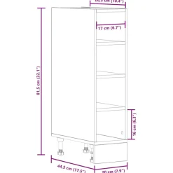 Alakaappi Betonin Harmaa 20x44,5x81,5 cm Suunniteltu puu (54187)