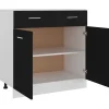 Alalipastokaappi musta 80x46x81,5 cm lastulevy
