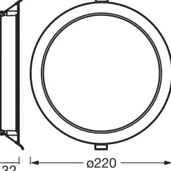 Alasvalo Osram Essential 220mm 18W 830 3000K valkoinen