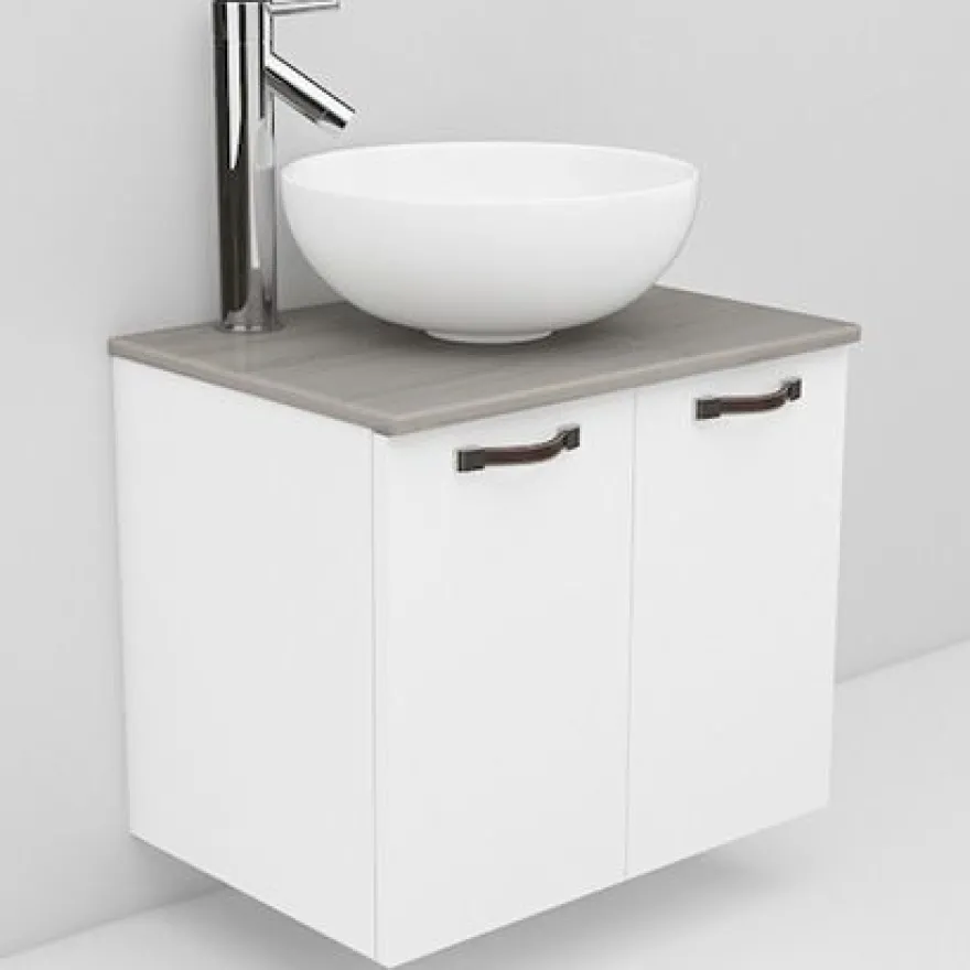 Allaskaappi ja Coast-allas Noro Flexline 5.1, 600mm, marmoritaso, valkoinen