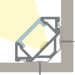 Alumiiniprofiili LED-nauha Hide-a-lite Art Corner 2m musta