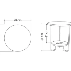 Apupöytä Linento Furniture Corro, 40cm, eri värejä