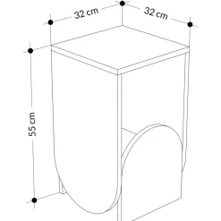 Apupöytä Linento Furniture Nun, harmaa/valkoinen