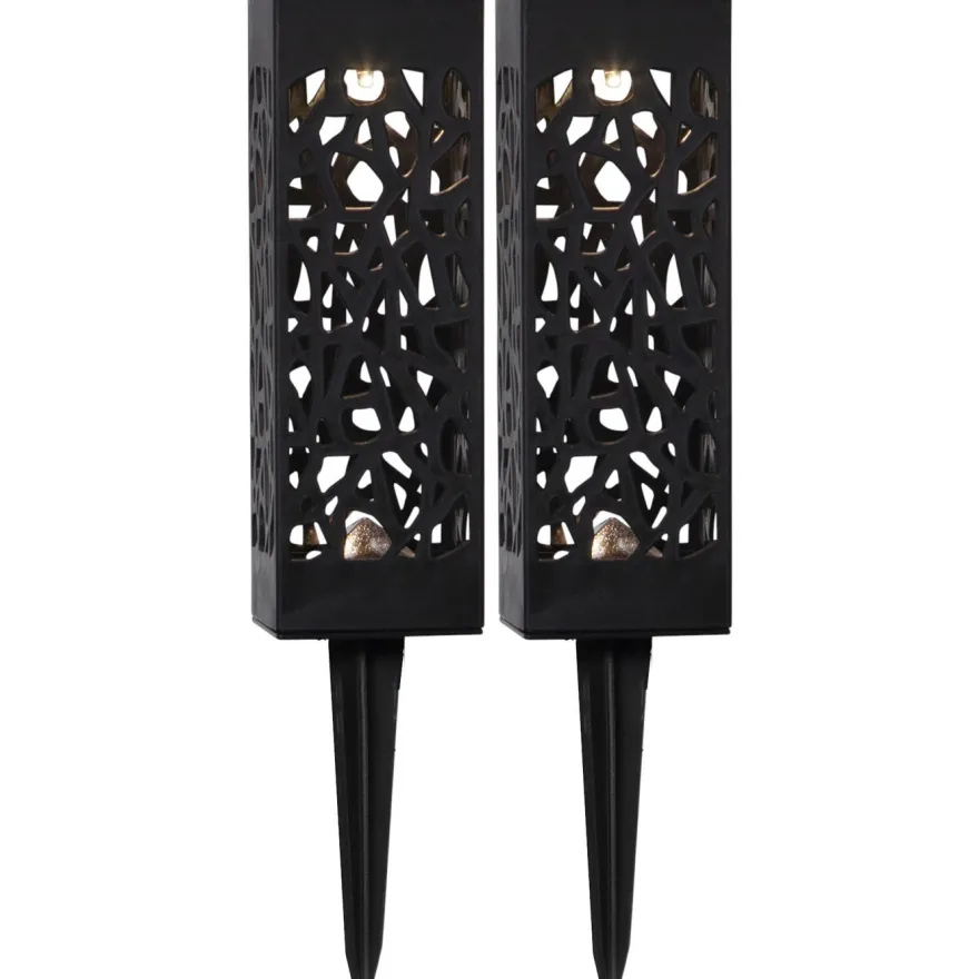 Aurinkokennokoristevalaisin Star Trading Izola, 18cm, musta, 2kpl/pkt