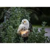Aurinkokennokoristevalaisin Star Trading Owl, 330x100x130mm, beige