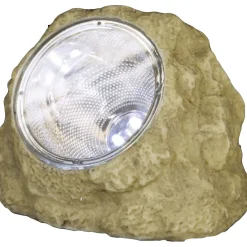Aurinkokennokoristevalaisin Star Trading Rocky, 14cm, harmaa