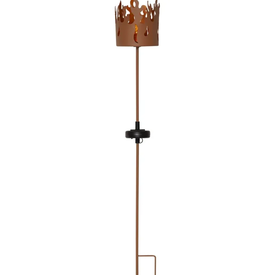 Aurinkokennokoristevalaisin Star Trading Torchy, Ø12cm, ruoste