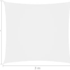 Aurinkopurje Oxford-kangas neliönmuotoinen, 3x3m, valkoinen