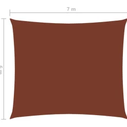 Aurinkopurje Oxford kangas suorakaide 6x7m terrakotta