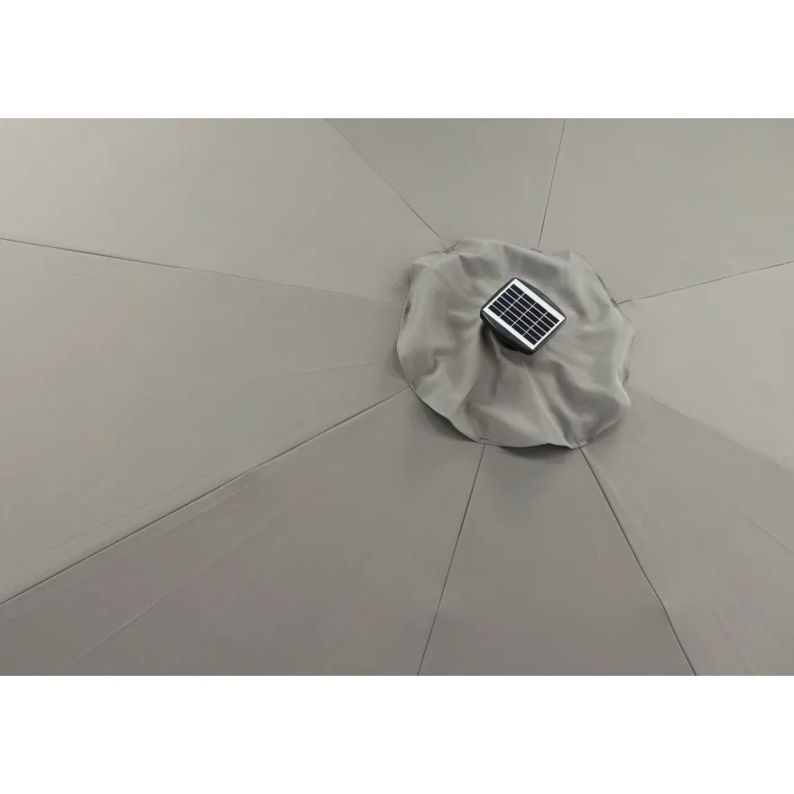 Aurinkovarjo LED-valolla Venture Home Saba, 270cm, harmaa