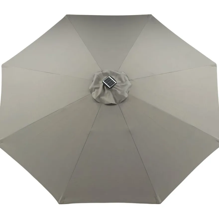 Aurinkovarjo LED-valolla Venture Home Saba, 270cm, harmaa