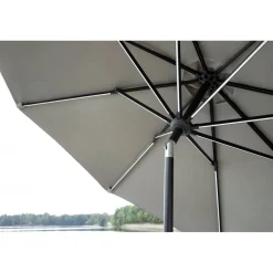 Aurinkovarjo LED-valolla Venture Home Saba, 270cm, harmaa