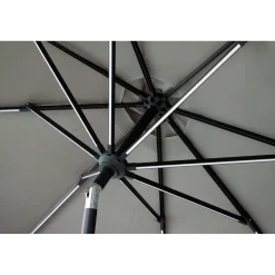 Aurinkovarjo LED-valolla Venture Home Saba, 270cm, harmaa