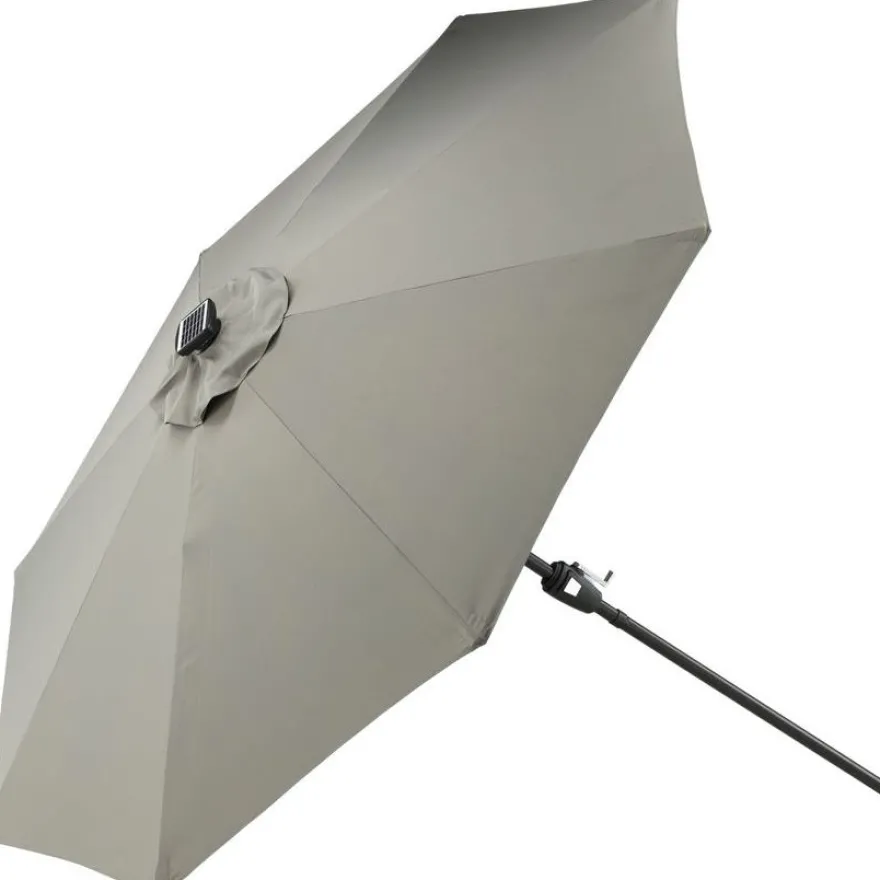 Aurinkovarjo LED-valolla Venture Home Saba, 270cm, harmaa