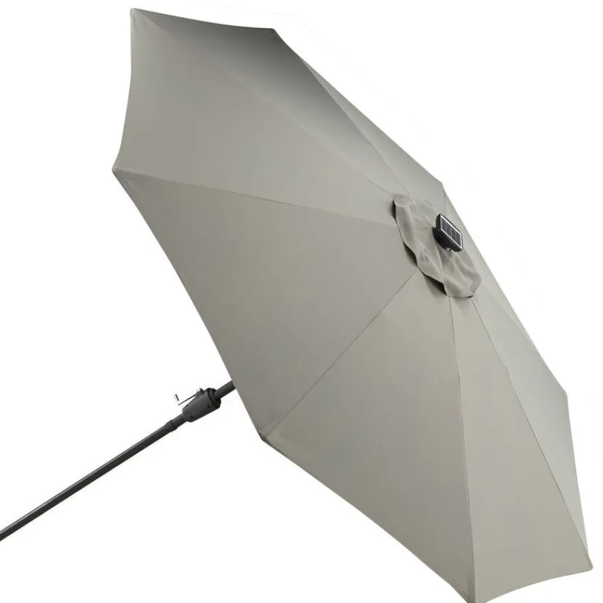 Aurinkovarjo LED-valolla Venture Home Saba, 270cm, harmaa