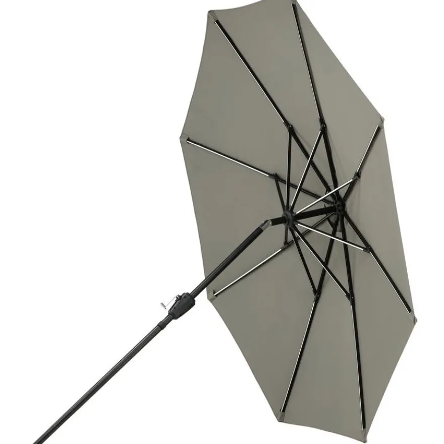 Aurinkovarjo LED-valolla Venture Home Saba, 270cm, harmaa