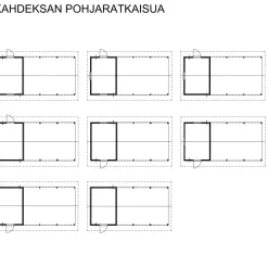 Autokatoksen runkopaketti, yhden auton avoin katos kylmällä varastolla, kerrosala 13 m²