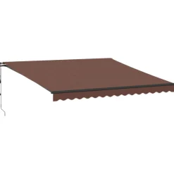 Automaattimarkiisi LED-valoilla ruskea 400x350 cm (15406)