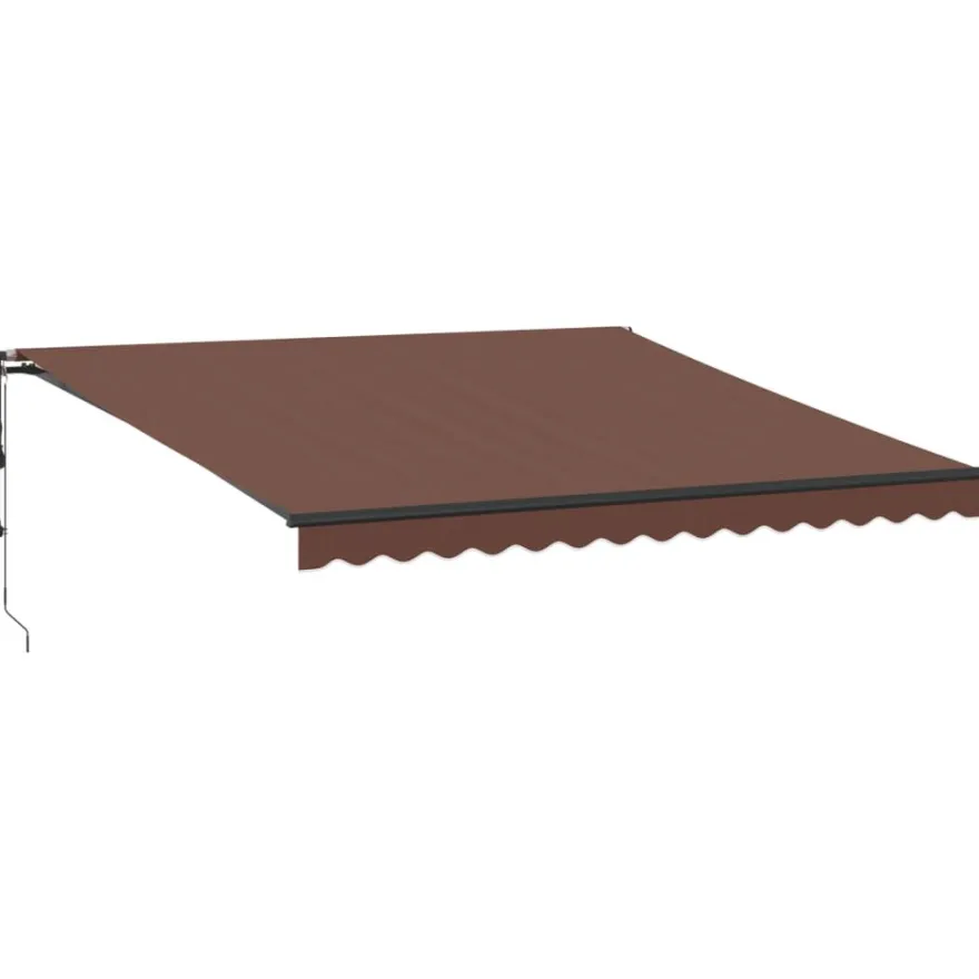 Automaattimarkiisi LED-valoilla ruskea 400x350 cm (15406)