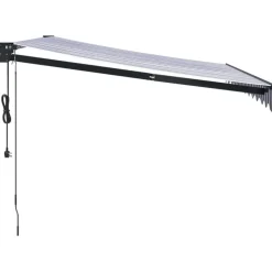 Automaattisesti sisäänkelattava markiisi sininen/valkoinen 3x2,5 m