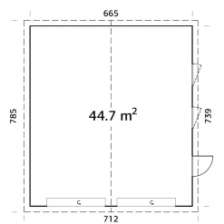 Autotalli Palmako Andre, nosto-ovella, 44,7m²