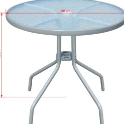 Bistropöytä harmaa, 80x71 cm, teräs