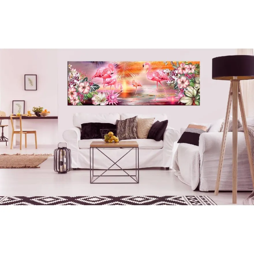Canvas-taulu Artgeist Flamingoes Land, eri kokoja