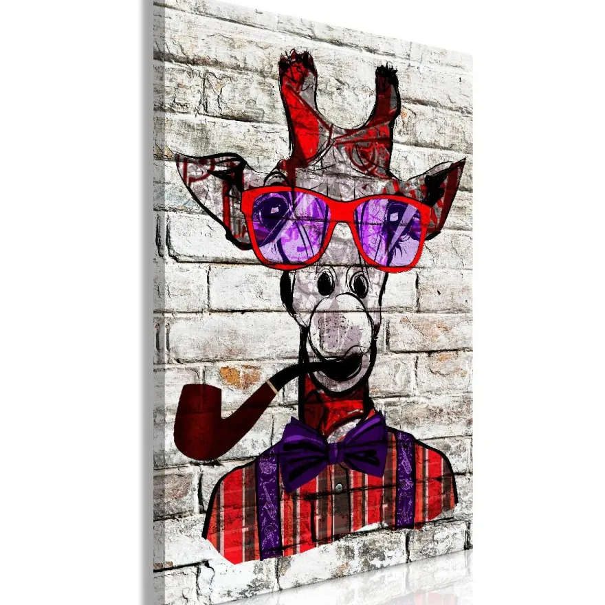 Canvas-taulu Artgeist Hipster Giraffe, 1-osainen, pystysuuntainen, eri kokoja