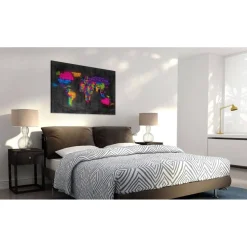 Canvas-taulu Artgeist Maailmankartta - Italiaksi, harmaa, eri kokoja