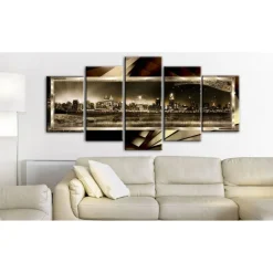 Canvas-taulu Artgeist New York: Starry night - sepia, eri kokoja