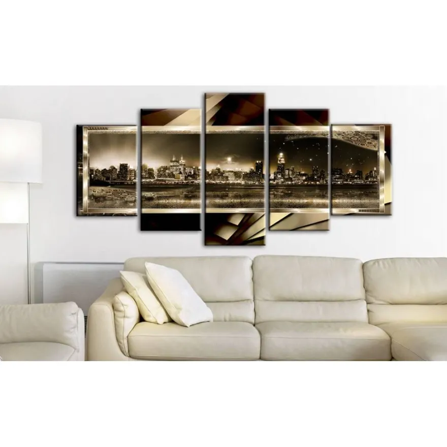 Canvas-taulu Artgeist New York: Starry night - sepia, eri kokoja