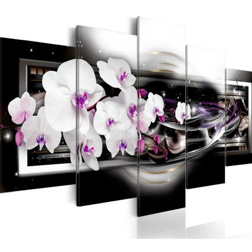Canvas-taulu Artgeist Orchids on a black background, eri kokoja