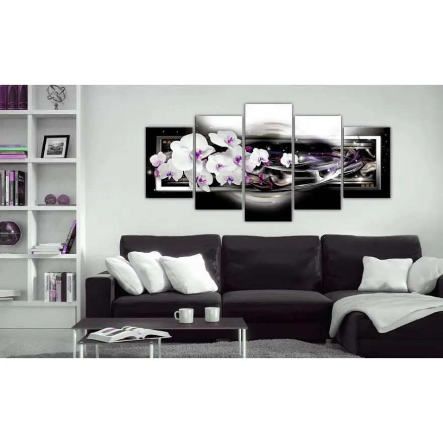 Canvas-taulu Artgeist Orchids on a black background, eri kokoja