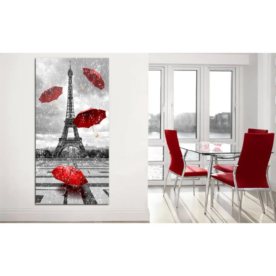 Canvas-taulu Artgeist Paris: Red Umbrellas, 60x120cm