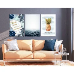 Canvas-taulu Artgeist Pineapple Quote, 3-osainen, 60x120cm
