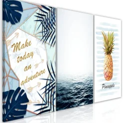Canvas-taulu Artgeist Pineapple Quote, 3-osainen, 60x120cm