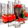 Canvas-taulu Artgeist Red Vegetables Wood, 5-osainen, leveä, eri kokoja