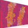 Canvas-taulu Artgeist Ruotsin kaupungit, pinkki, 3-osainen, eri kokoja