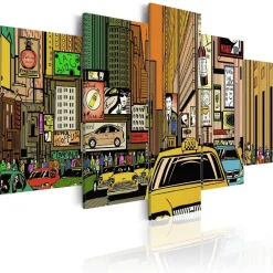 Canvas-taulu Artgeist The streets of New York City in cartoons, eri kokoja