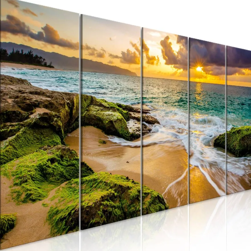 Canvas-taulu Artgeist Turquoise Sea, 5-osainen, kapea, eri kokoja