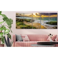 Canvas-taulu Artgeist Turquoise Sea, 5-osainen, kapea, eri kokoja