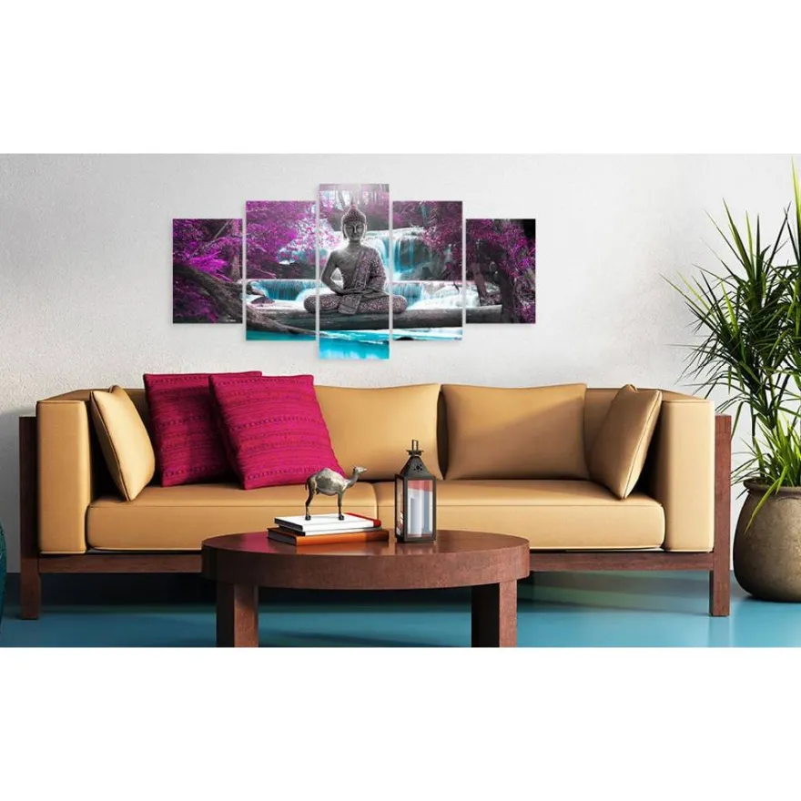 Canvas-taulu Artgeist Waterfall and Buddha, eri kokoja