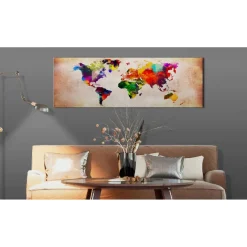 Canvas-taulu Artgeist World Map: Colourful Ramble, eri kokoja