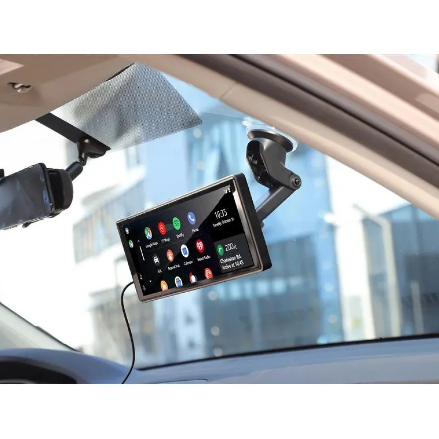 CarPlay & Android Auto -näyttö Technaxx TX-367, 10”, langaton, kojelautakameralla